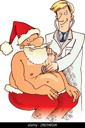 Immagine di Babbo Natale al medico Illustrazione Vettoriale