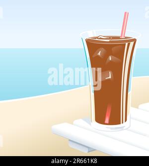 Cartoon bicchiere di coca cola con ghiaccio Immagine e Vettoriale - Alamy