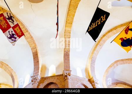 Aedicola centrale. Iglesia de la vera Cruz è una chiesa cattolica situata nel quartiere di San Marcos Foto Stock