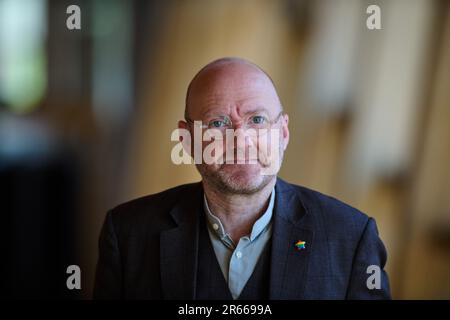 Edimburgo Scozia, Regno Unito 07 giugno 2023. Patrick Harvie al Parlamento scozzese. credito sst/alamy notizie dal vivo Foto Stock