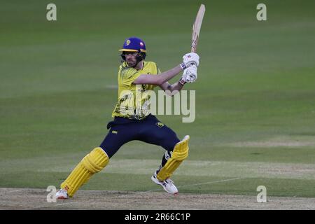 Ashton Turner di Durham durante la Vitality T20 Blast Match tra Durham e Northamptonshire Steelbacks al Seat Unique Riverside, Chester le Street martedì 6th giugno 2023. (Foto: Mark Fletcher | NOTIZIE MI) Credit: NOTIZIE MI & Sport /Alamy Live News Foto Stock