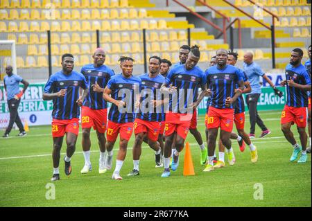 La Nigeria Professional Football League (NPFL) - partita della Super League tra Lobi Stars e Enyimba alla Mobolaji Bank, Anthony Stadium. Lagos, Nigeria. Foto Stock