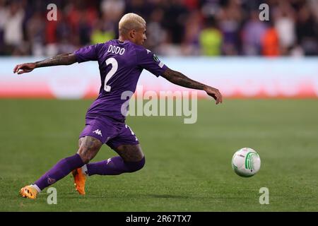 Eden Arena, Praga, Repubblica Ceca. 7th giugno, 2023. UEFA Europa Conference League Football Final, Fiorentina contro West Ham United; Dodo di Fiorentina Credit: Action Plus Sports/Alamy Live News Foto Stock