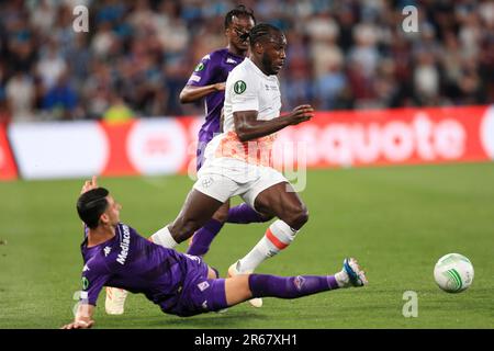 Praga, Repubblica Ceca. 07th giugno, 2023. Michail Antonio del prosciutto ad ovest Unito durante la finale della UEFA Conference League tra Fiorentina e prosciutto ad ovest Unito alla Fortuna Arena il 7th 2023 giugno a Praga, in Cechia. (Foto di Daniel Chesterton/phcimages.com) Credit: PHC Images/Alamy Live News Foto Stock