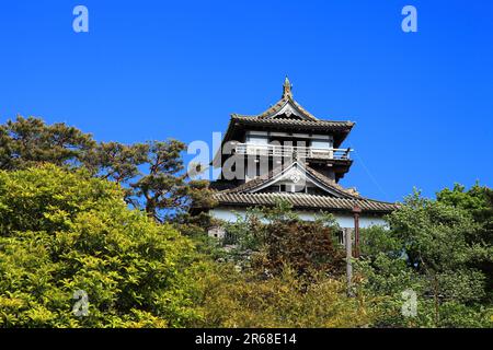 Castello di Maruoka tenere in primavera Foto Stock