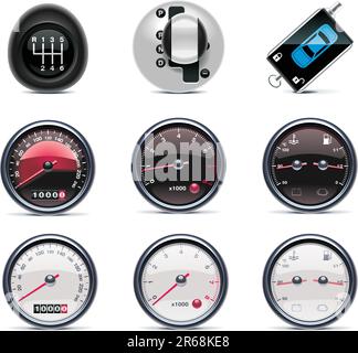 Set of the car repair and maintenance related icons Stock Vector