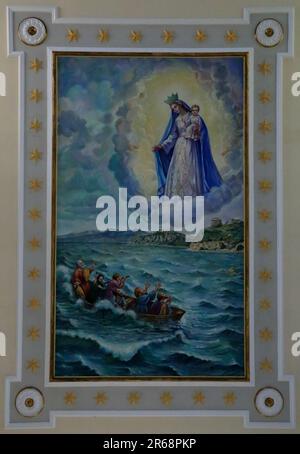 Dipinto sul soffitto della Chiesa di nostra Signora di Costantinopoli (Chiesa della Madonna di Costantinopoli) Foto Stock