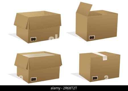 Illustrazione delle caselle con sfondo bianco Illustrazione Vettoriale