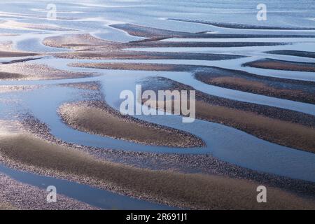 Modello di sabbia di Mikoshirai Beach e il mare Foto Stock