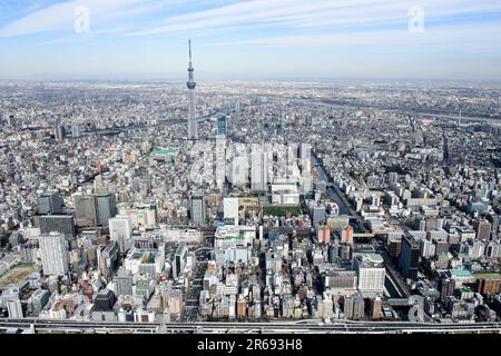 Lato sud della stazione di Kinshicho verso lo Sky Tree Foto Stock