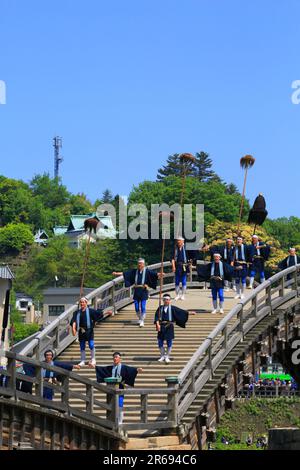 Festival del ponte di Kintai Foto Stock