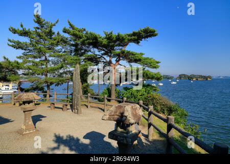 Matsushima Bay da Zuiganji Godaido Hall Foto Stock