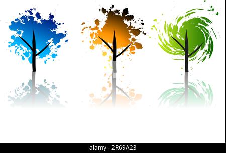 Art Trees grunge Illustrazione Vettoriale