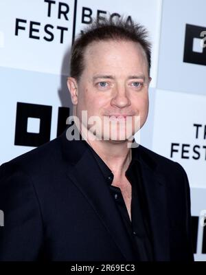 New York City, Stati Uniti. 07th giugno, 2023. Brendan Fraser partecipa alla serata di apertura del Tribeca Film Festival "Kiss the Future", che si terrà presso l'OKX Theater del BMCC TPAC il 7 giugno 2023 a New York City, NY © Steven Bergman/AFF-USA.COM Credit: AFF/Alamy Live News Foto Stock