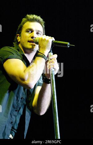 Shannon Noll ha suonato, sostenendo dal vivo, al Sydney Entertainment Centre, Australia, il 20th 2006 ottobre. Foto Stock