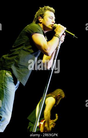 Shannon Noll ha suonato, sostenendo dal vivo, al Sydney Entertainment Centre, Australia, il 20th 2006 ottobre. Foto Stock