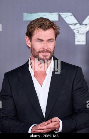 Madrid, Spagna. 07th giugno, 2023. Chris Hemsworth partecipa alla prima "Tyler Rake 2" a Callao Cinelights il 7 giugno 2023 a Madrid, Spagna Foto di ABACAPRESS.COM Credit: Abaca Press/Alamy Live News Foto Stock