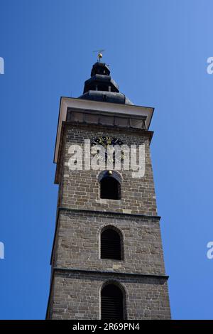 Cerna Vez Black Tower a Ceske Budejovice, Repubblica Ceca, esterno Foto Stock
