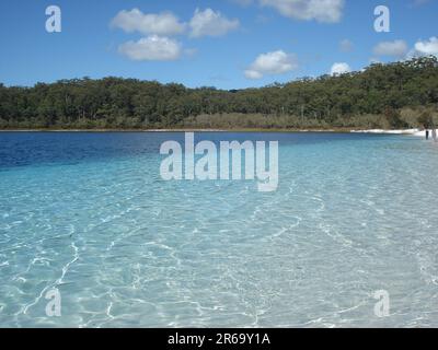 24 luglio 2009, Australia, K'gari: Il famoso lago McKenzie a K'gari (ex isola Fraser). Il lago d'acqua dolce è uno dei luoghi più belli della più grande isola di sabbia del mondo. Fraser Island fu ufficialmente rinominata nuovamente con il suo nome originale K'gari. Foto: Carola Frentzen/dpa Foto Stock