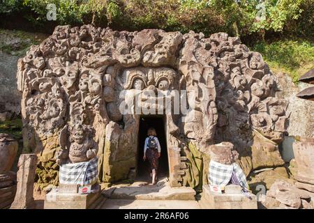 Grotta dell'Elefante, Goa Gajah, vicino a Ubud, Bali, Indonesia Foto Stock