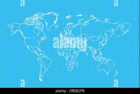il profilo di una mappa del mondo Illustrazione Vettoriale