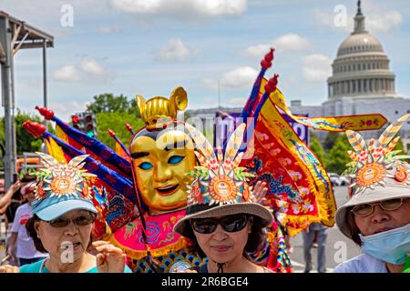 Washington, DC - Fiesta Asia Street Fair. Il festival annuale offre intrattenimento e cibo da più di 20 culture panasiatiche. Si tiene Foto Stock