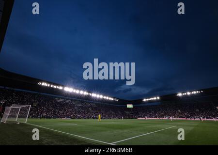 Praga, Repubblica Ceca. 7th giugno, 2023. Una visione generale durante la partita della UEFA Europa Conference League all'Eden Arena di Praga. Il credito di immagine dovrebbe essere: Jonathan Moskrop/Sportimage Credit: Sportimage Ltd/Alamy Live News Foto Stock