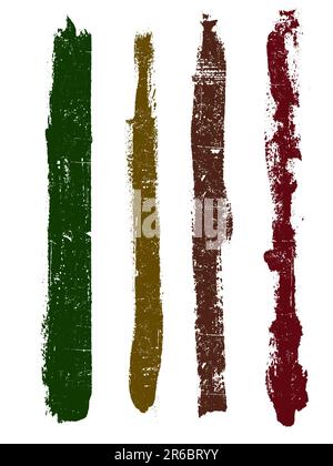 Elementi grunge - linee Grunge 2 - elementi grunge vettoriali altamente dettagliati Illustrazione Vettoriale