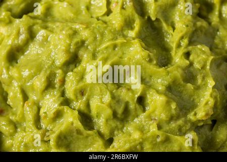 Salsa di Guacamole all'avocado biologico fatta in casa con pomodoro Foto Stock