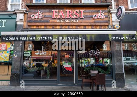 Londra - Marzo 2023: Negozio iraniano a Golders Green, una zona della Londra Nord nel quartiere di Barnet Foto Stock