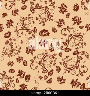 Seamless vettore sfondo floreale. Per facile rendere seamless pattern appena trascinare tutti i gruppo nella barra di campioni e di utilizzarlo per il riempimento di tutti i contorni. Illustrazione Vettoriale