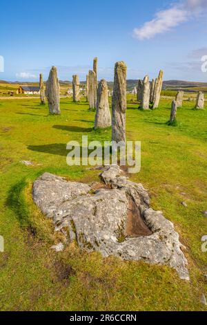 Il cerchio di pietra neolitico di Callanish (Calanais) Isola di Lewis Foto Stock