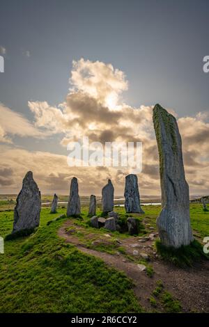 Il cerchio di pietra neolitico di Callanish (Calanais) Isola di Lewis Foto Stock