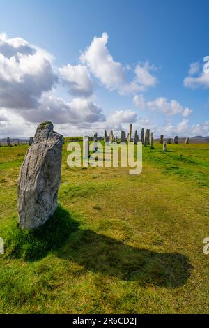 Il cerchio di pietra neolitico di Callanish (Calanais) Isola di Lewis Foto Stock