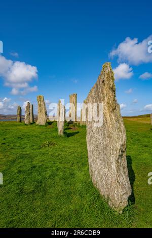 Il cerchio di pietra neolitico di Callanish (Calanais) Isola di Lewis Foto Stock