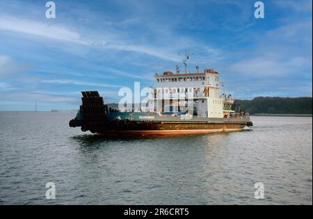 Da Klaipeda a Smiltyne Ferry (Zalgiris) di ritorno a Klaipeda, Lituania Foto Stock