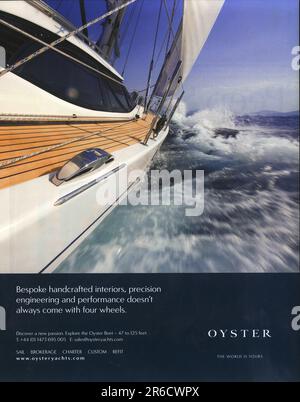 Oyster yacht pubblicita in una rivista 2014 Foto Stock