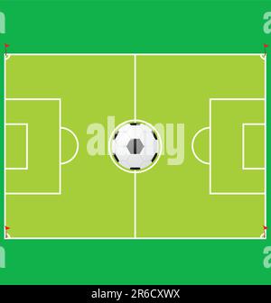 Un tradizionale campo da calcio. Illustrazione Vettoriale