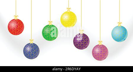 pallina di natale su sfondo bianco, vettore Illustrazione Vettoriale