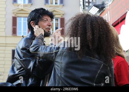 Roma, via Asiago, TV show 'Viva Rai 2'. Nella foto: Amadeus Foto Stock