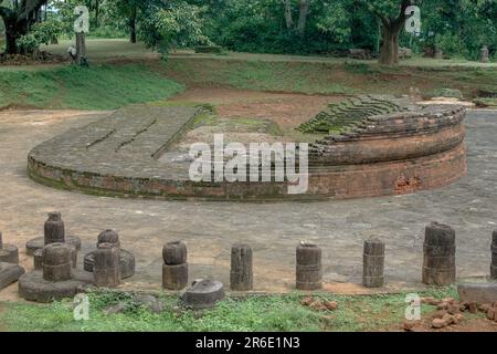 07 22 2007 statua in rovina nel patrimonio buddista sito scavato Ratnagiri significa collina di gioielli tra i fiumi Brahmani e Birupa Jajpur distretto. Foto Stock