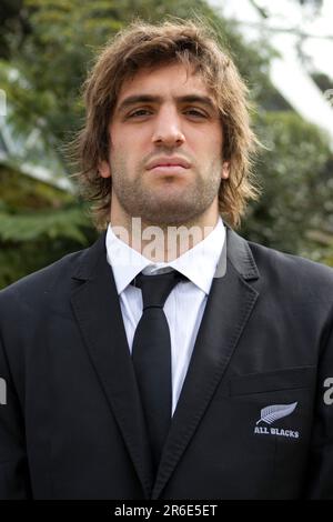 Samuel Whitelock of the All Blacks alla presentazione della squadra di Rugby World Cup 2011, Ponsonby Rugby Club, Auckland, Nuova Zelanda, Lunedi, Agosto 29, 2011. Foto Stock