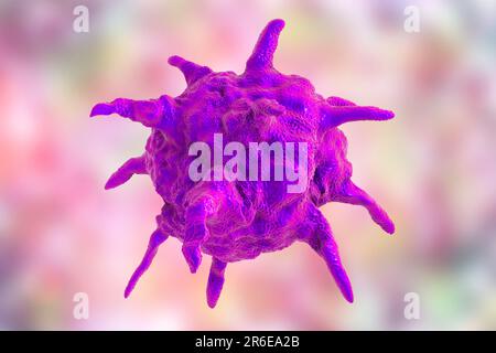 Illustrazione di una particella di virus. Foto Stock