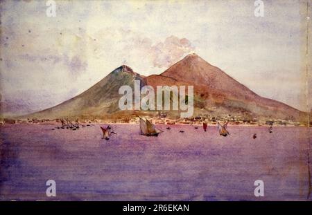 Mt. Vesuvio dal Golfo di Napoli. Data: 1905. acquerello e matita su carta. Museo: Smithsonian American Art Museum. Foto Stock