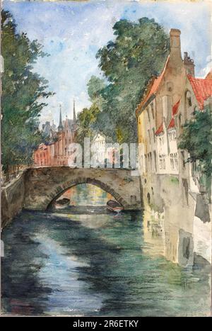 Sul canale, Bruges. acquerello e matita su carta. Data: 1928. Museo: Smithsonian American Art Museum. Foto Stock