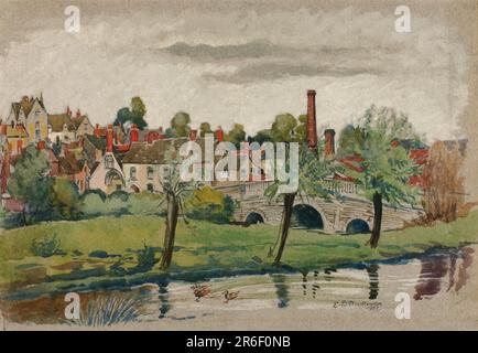 Malmesbury. acquerello e matita su carta. Data: 1922. Museo: Smithsonian American Art Museum. Foto Stock