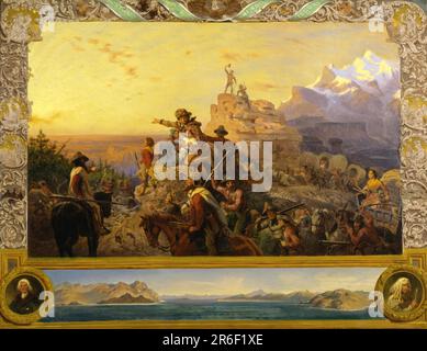 Verso ovest il corso dell'Impero prende la sua strada (studio murale, Campidoglio degli Stati Uniti). Data: 1861. olio su tela. Museo: Smithsonian American Art Museum. Foto Stock