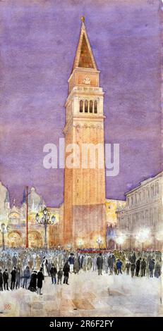 Campanile, St. Piazza Marco, Venezia. Data: 1912. acquerello e matita su carta. Museo: Smithsonian American Art Museum. Foto Stock