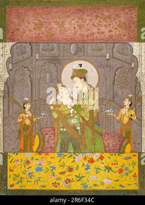 Un Principe e la sua consorte. Data: CA. 1790. Acquerello opaco su carta. Origine: Jaipur o Alwar, stato del Rajasthan, India. Museo: Freer Gallery of Art e Arthur M. Sackler Gallery. Foto Stock