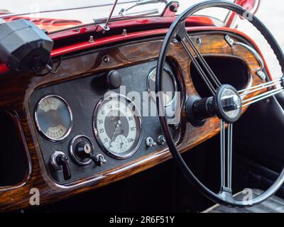 Un primo piano interno di Lancia Montecarlo Foto Stock